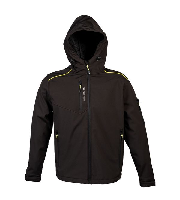 Giubbino in softshell a tre strati, impermeabile e traspirante Brenta Nero