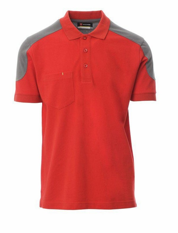 Polo Payper Company  230gr bicolore Rosso grigio