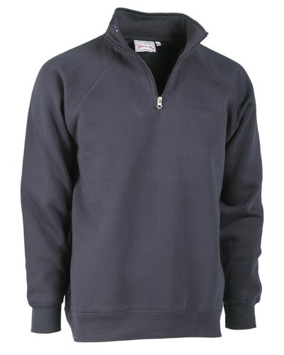Felpa uomo mezza zip 280 gr 65%cotone 35%poliestere Blu Navy