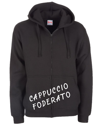 Felpa zip intera con cappuccio 290gr Blu Navy 65%COT/35%POL. Pensacola