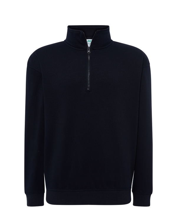 Felpa uomo mezza zip JHK swrazip 290 gr 35%cotone 65%poliestere Blu Navy