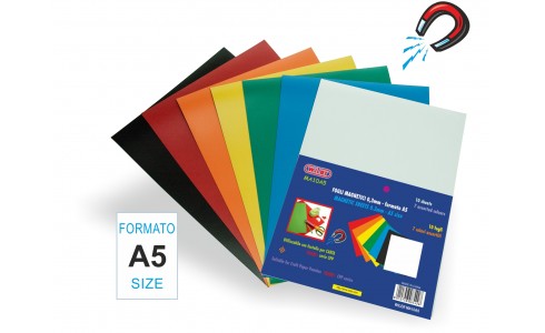 Fogli Magnetici A5 Conf. 10 colori Assortiti